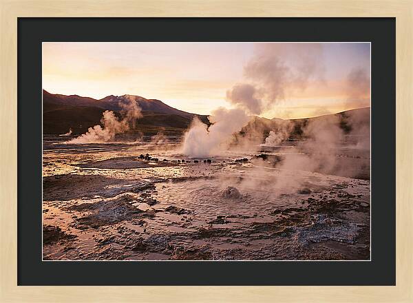 El Tatio Geysers At Dusk