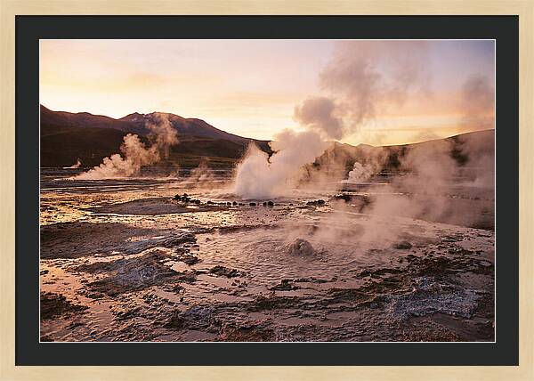 El Tatio Geysers At Dusk