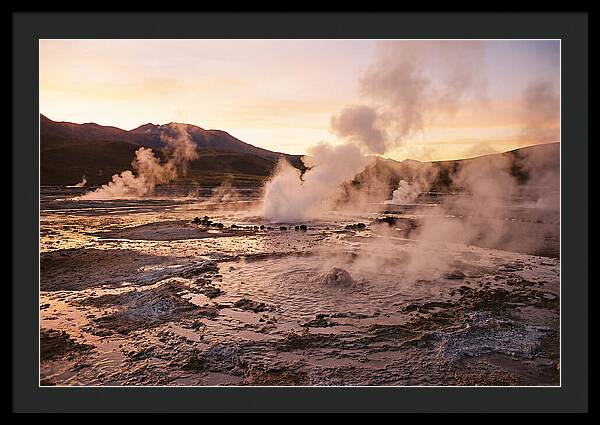 El Tatio Geysers At Dusk
