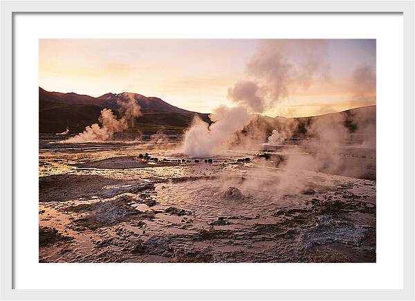 El Tatio Geysers At Dusk