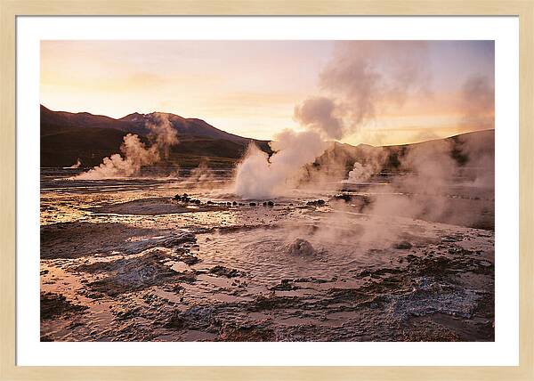 El Tatio Geysers At Dusk