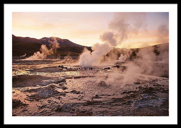 El Tatio Geysers At Dusk