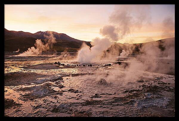 El Tatio Geysers At Dusk