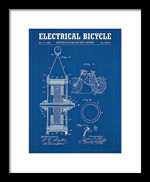 Electric Bicycle Blueprint Patent Us552271a