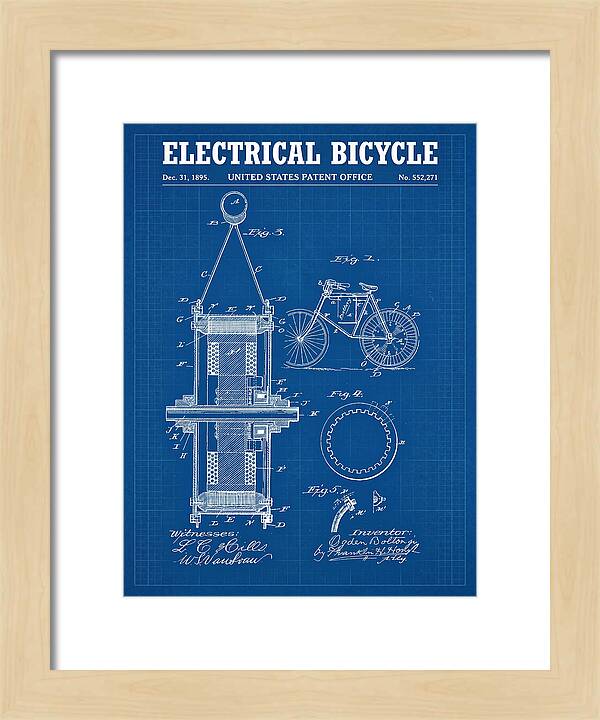 Electric Bicycle Blueprint Patent Us552271a