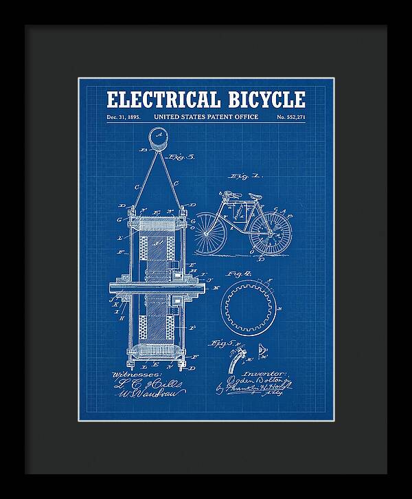 Electric Bicycle Blueprint Patent Us552271a
