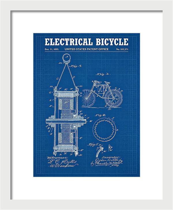 Electric Bicycle Blueprint Patent Us552271a
