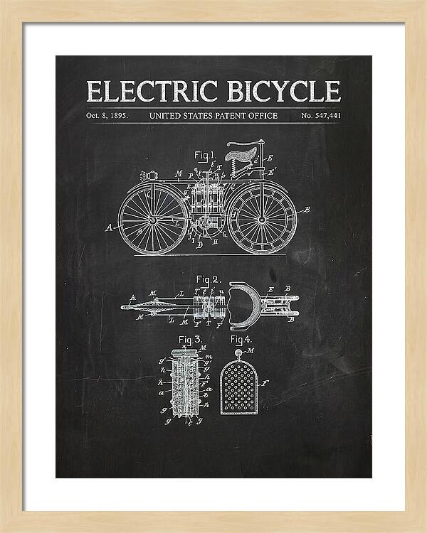 Electric Bicycle Chalkboard Patent Us547441a