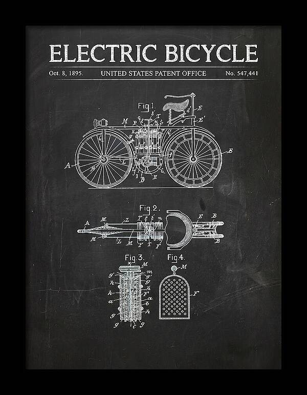 Electric Bicycle Chalkboard Patent Us547441a