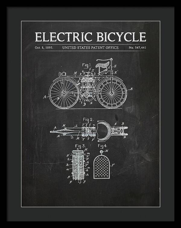 Electric Bicycle Chalkboard Patent Us547441a