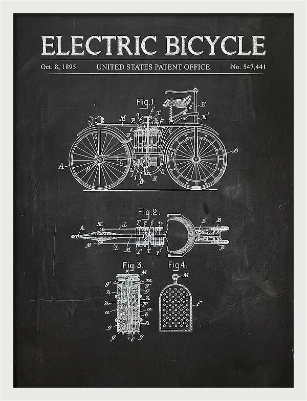 Electric Bicycle Chalkboard Patent Us547441a