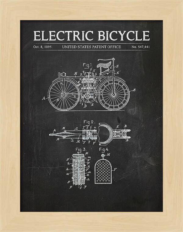 Electric Bicycle Chalkboard Patent Us547441a