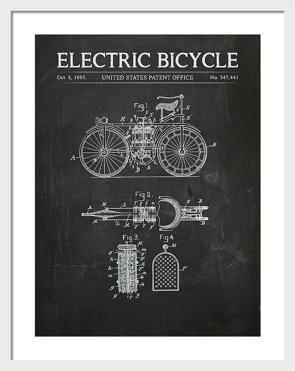 Electric Bicycle Chalkboard Patent Us547441a