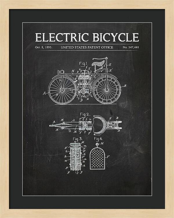 Electric Bicycle Chalkboard Patent Us547441a