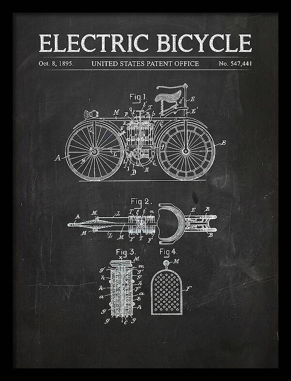 Electric Bicycle Chalkboard Patent Us547441a