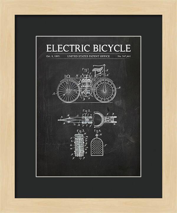 Electric Bicycle Chalkboard Patent Us547441a