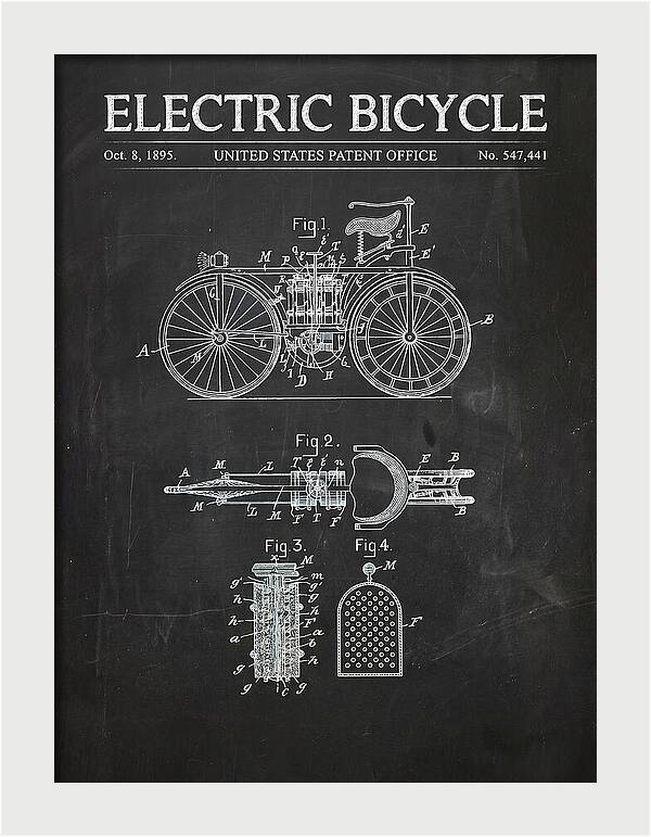 Electric Bicycle Chalkboard Patent Us547441a