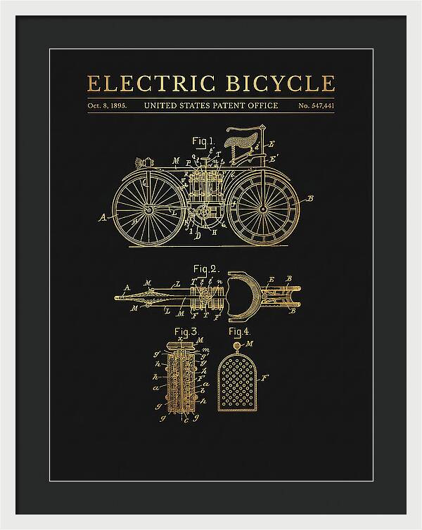 Electric Bicycle Gold Patent Us547441a