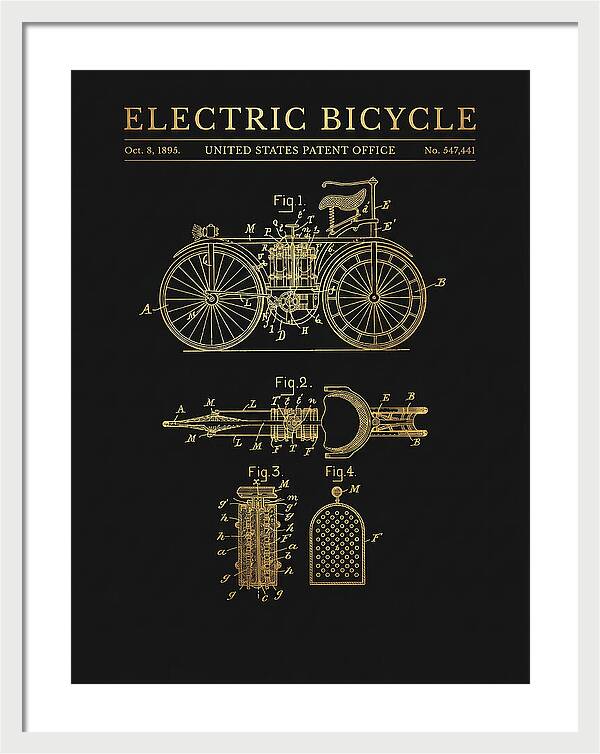 Electric Bicycle Gold Patent Us547441a