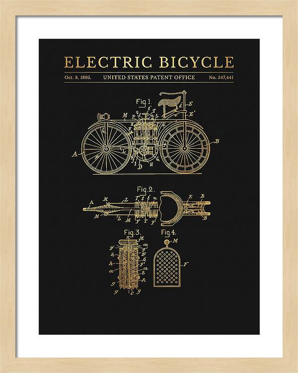 Electric Bicycle Gold Patent Us547441a