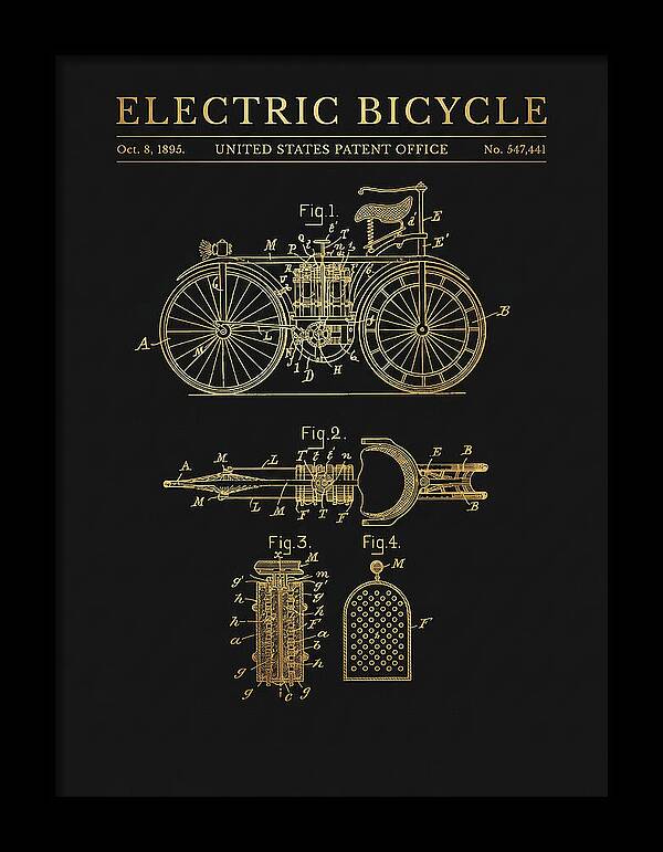 Electric Bicycle Gold Patent Us547441a