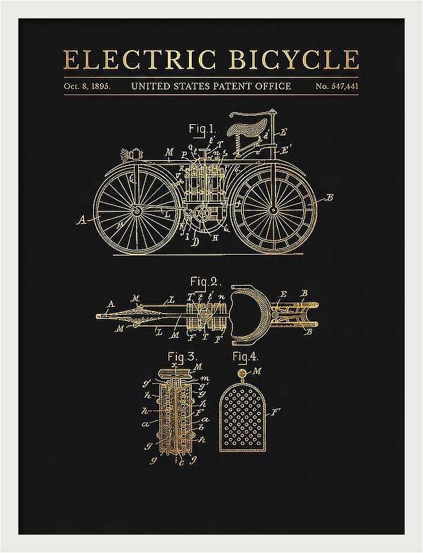 Electric Bicycle Gold Patent Us547441a