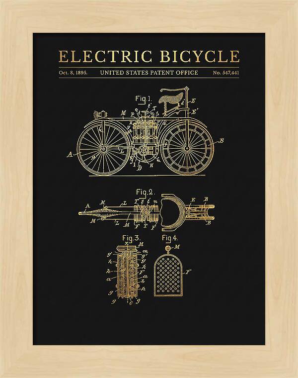 Electric Bicycle Gold Patent Us547441a