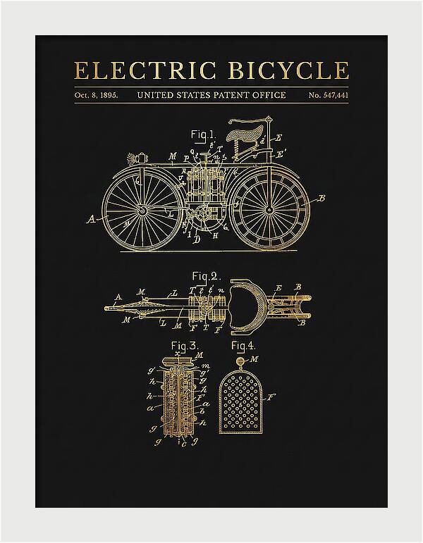 Electric Bicycle Gold Patent Us547441a