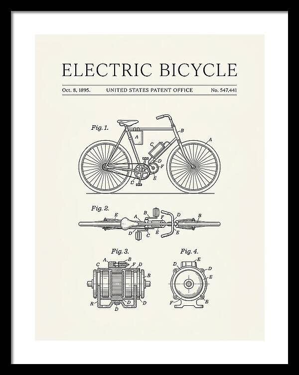 Electric Bicycle Minimalist Patent Us547441a