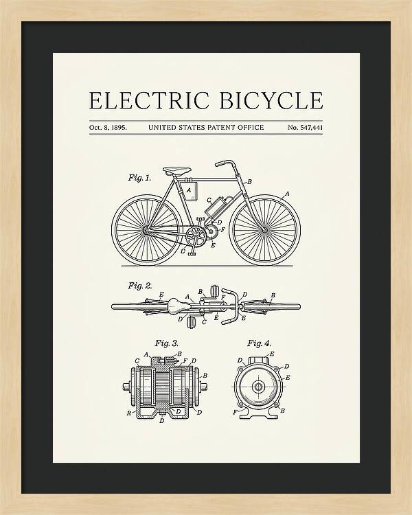 Electric Bicycle Minimalist Patent Us547441a