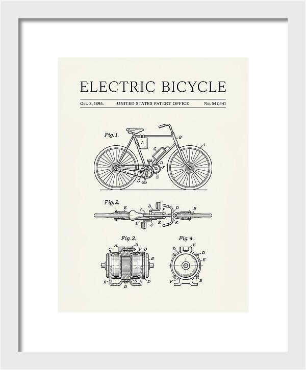 Electric Bicycle Minimalist Patent Us547441a