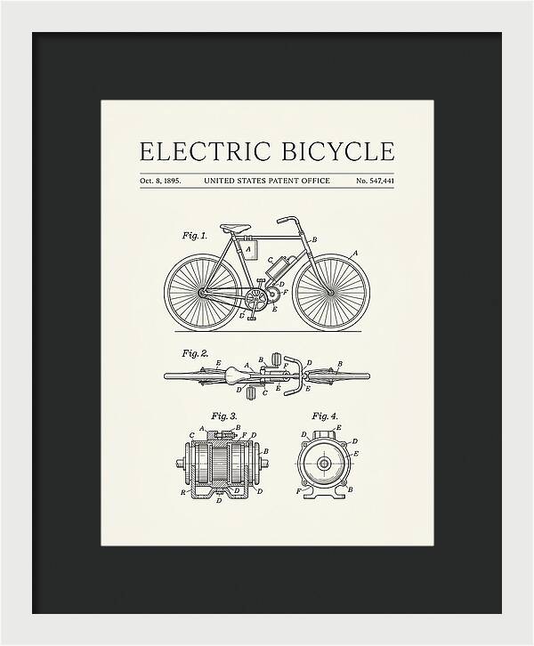 Electric Bicycle Minimalist Patent Us547441a
