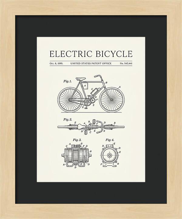 Electric Bicycle Minimalist Patent Us547441a