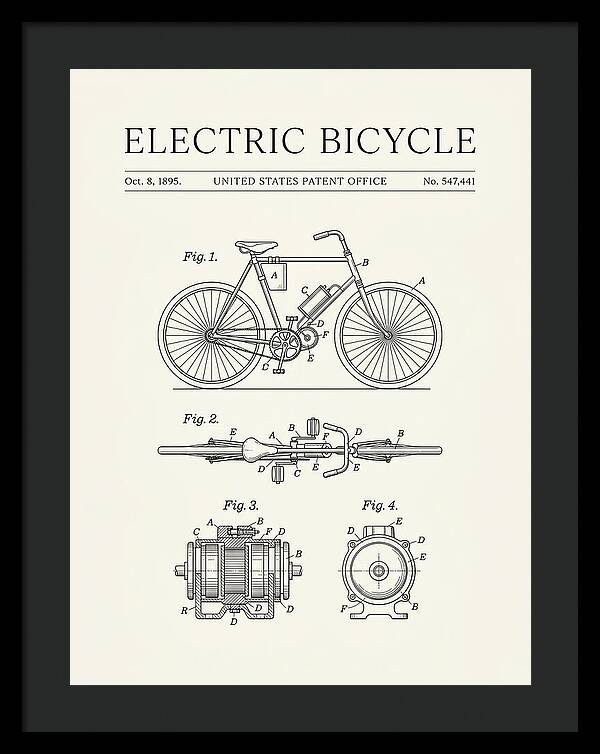 Electric Bicycle Minimalist Patent Us547441a