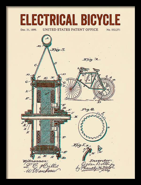 Electric Bicycle Retro Patent Us552271a