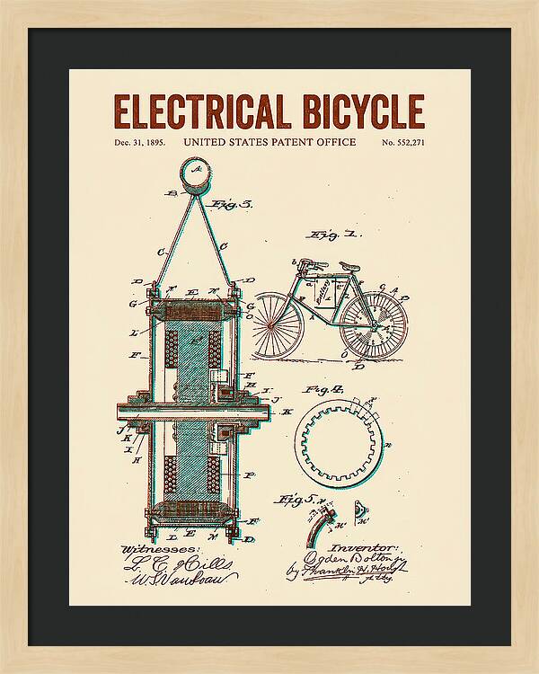 Electric Bicycle Retro Patent Us552271a