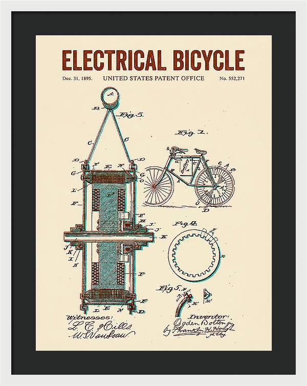 Electric Bicycle Retro Patent Us552271a