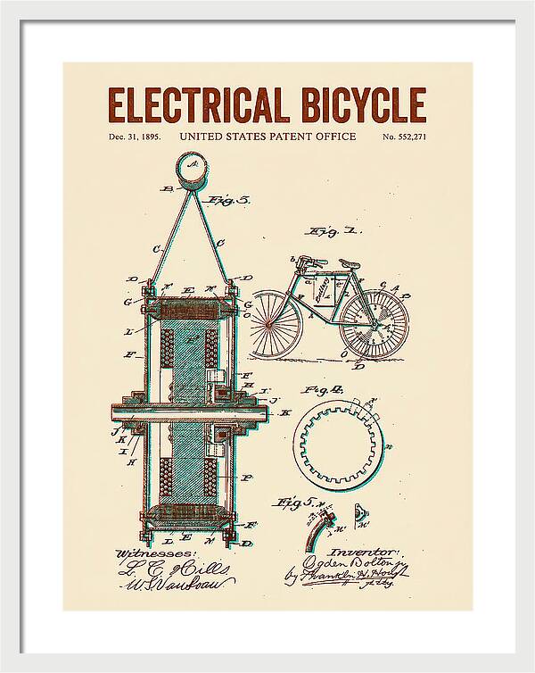 Electric Bicycle Retro Patent Us552271a