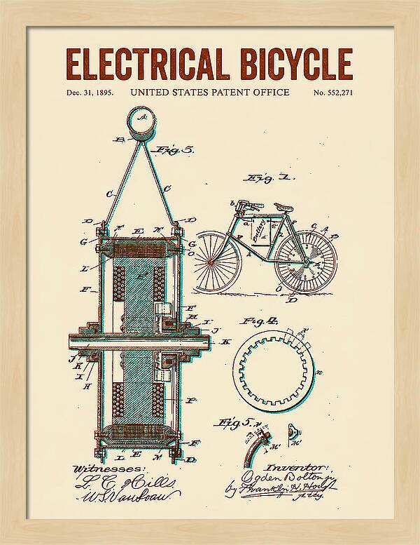 Electric Bicycle Retro Patent Us552271a
