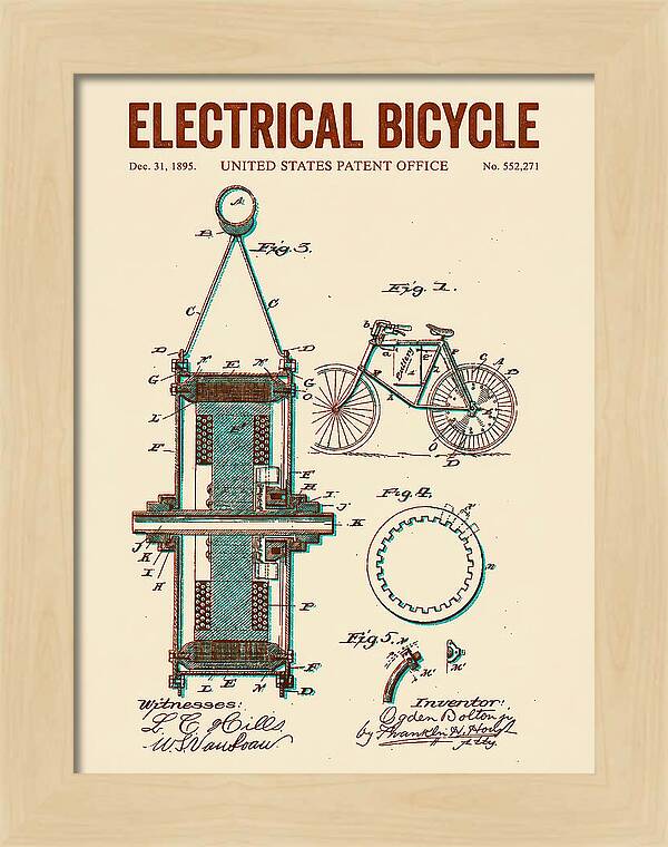 Electric Bicycle Retro Patent Us552271a