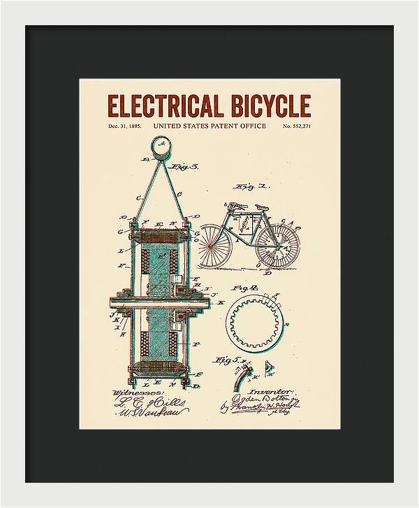 Electric Bicycle Retro Patent Us552271a