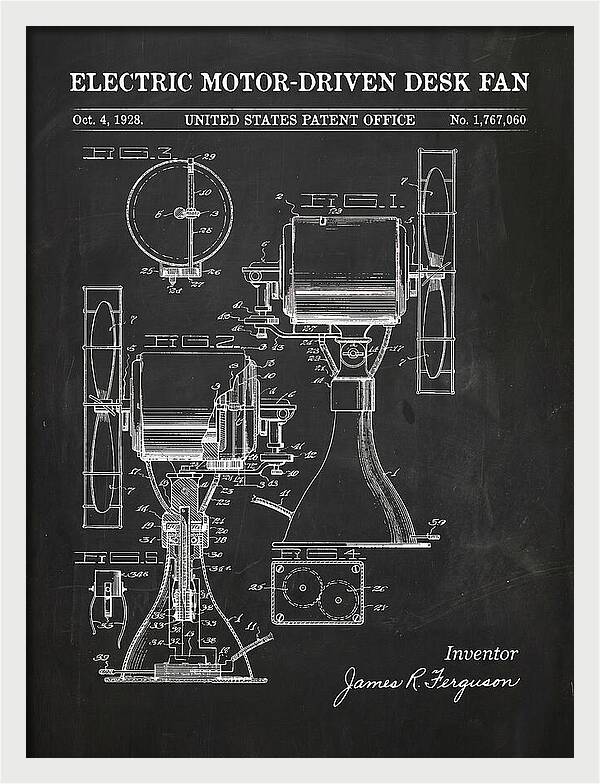 Electric Desk Fan Chalkboard Patent Us1767060a