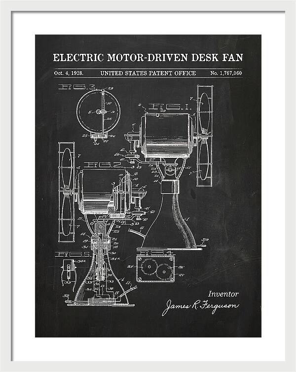 Electric Desk Fan Chalkboard Patent Us1767060a