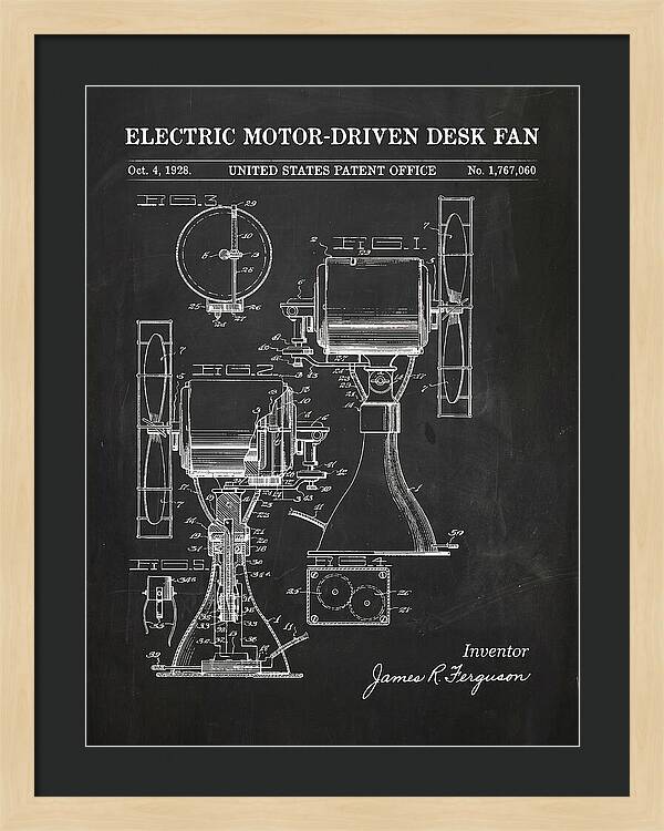 Electric Desk Fan Chalkboard Patent Us1767060a