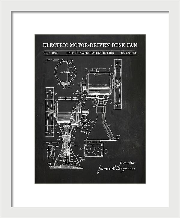 Electric Desk Fan Chalkboard Patent Us1767060a