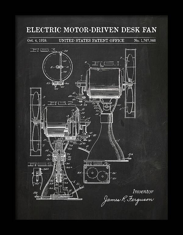 Electric Desk Fan Chalkboard Patent Us1767060a