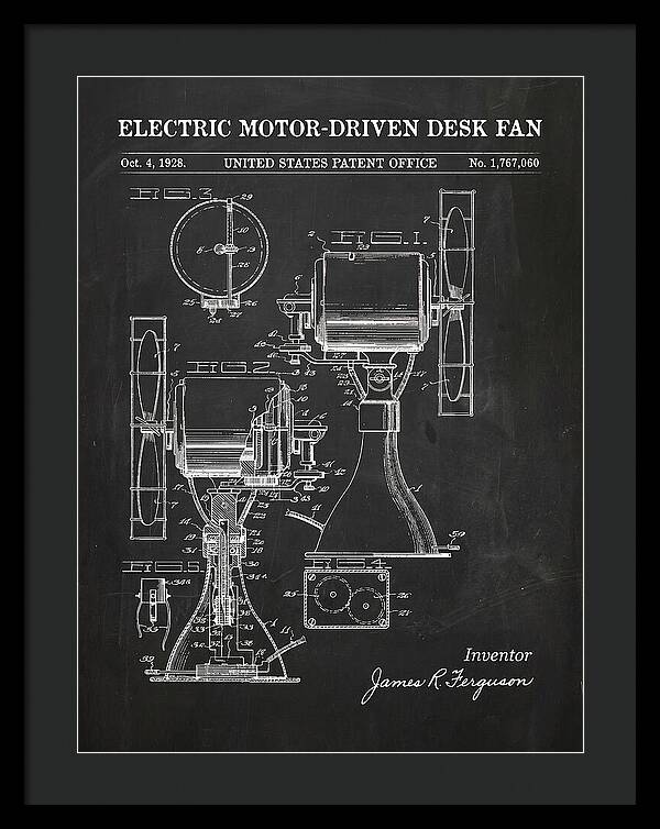 Electric Desk Fan Chalkboard Patent Us1767060a