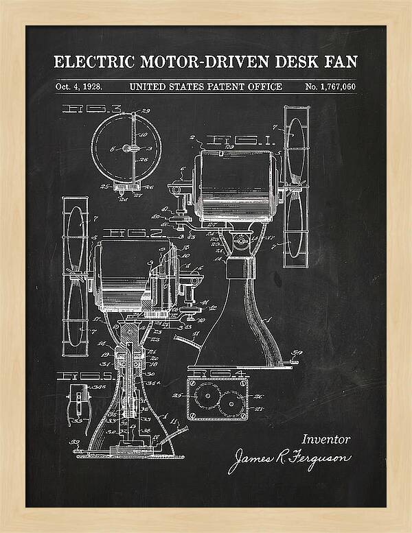 Electric Desk Fan Chalkboard Patent Us1767060a