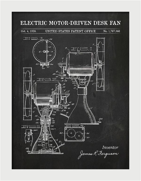 Electric Desk Fan Chalkboard Patent Us1767060a