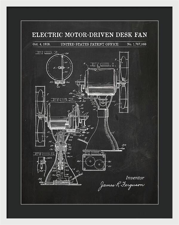 Electric Desk Fan Chalkboard Patent Us1767060a